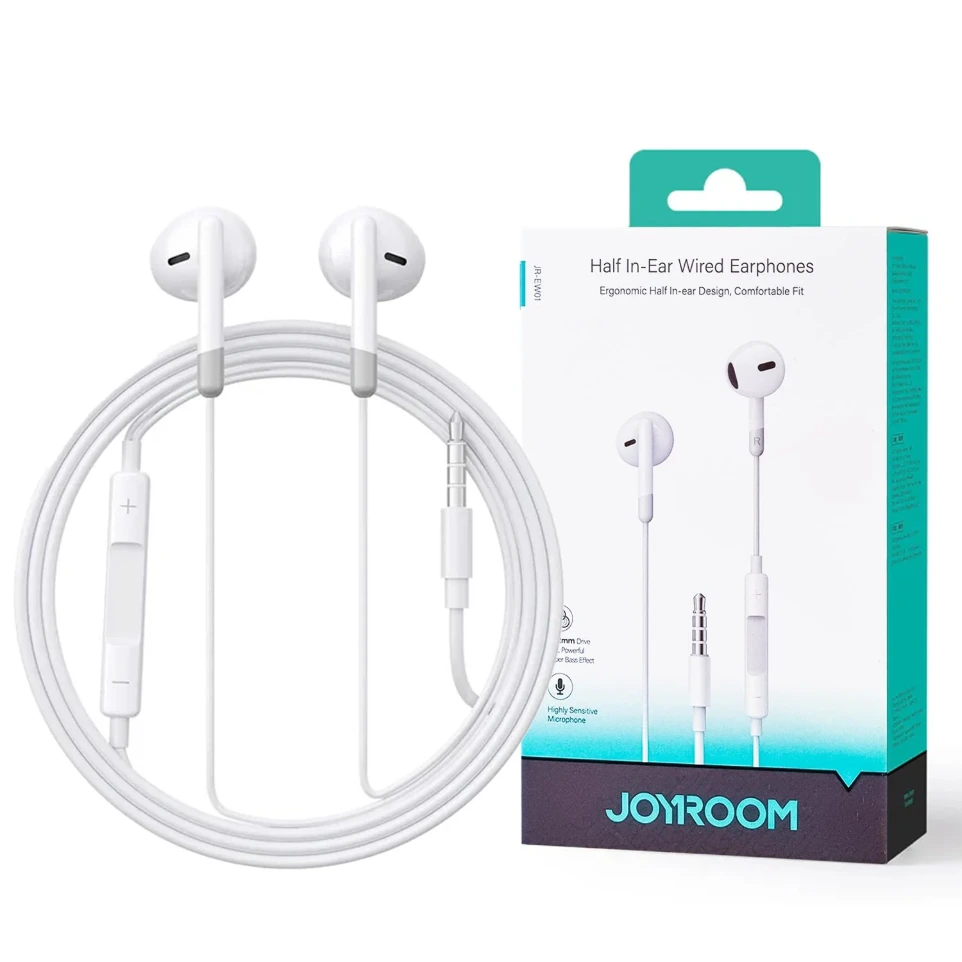 JOYROOM JR-EW01 HALF IN-EAR WIRED EARPHONES