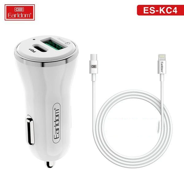 EARLDOM ES-KC4 CAR CHARGER WITH TYPE-C TO LIGHTNING CABLE