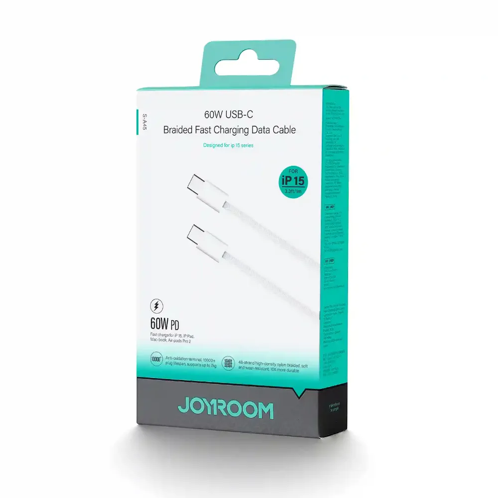 JOYROOM S-A45 TYPE C TO LIGHTNING BRAIDED FAST CHARGING DATA CABLE