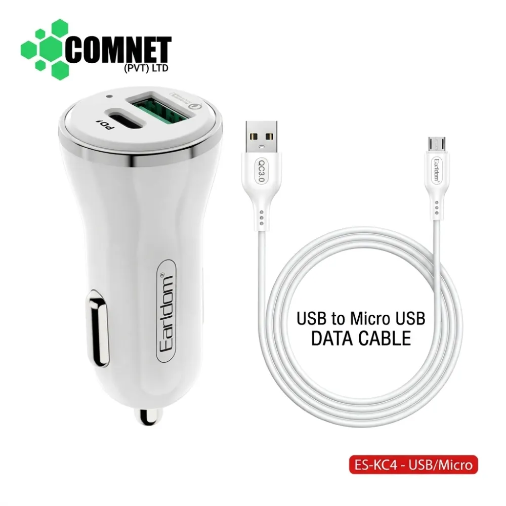 EARLDOM ES-KC4 CAR CHARGER WITH USB TO MICRO CABLE