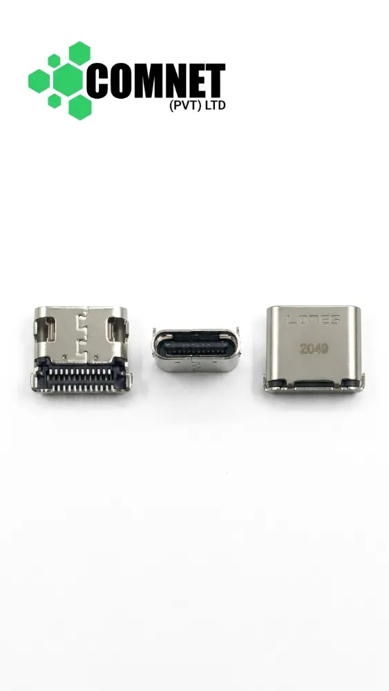 LENOVO THINKPAD 24-PIN SINGLE ROW TYPE-C PORT CONNECTOR (LOTES Original) T480, T480s, T490 (Secondary / Thunderbolt Port)