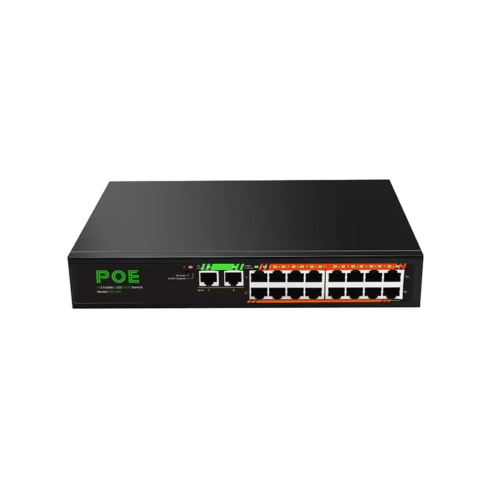 DIEWU 16 PORT 100M POE + 2 PORT GIGABIT POE SWITCH | ComNet Pvt Ltd